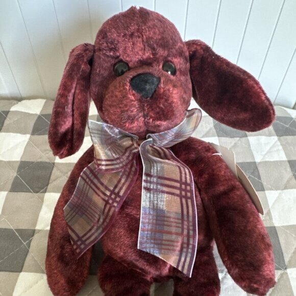 1999 NWT Vintage Commonwealth Plush Stuffed Dog Brown With Cuddle Zone Tag - Picture 2 of 9